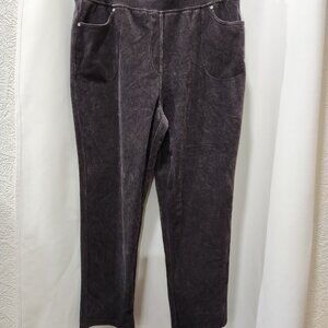 NWT - Quaker Factory Dreamjeanne Pull on slate grey lounge wear casual pants